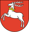 herb województwa lubelskiego - biały koziołek na czerwonym tle